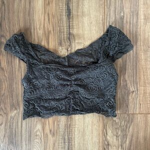Elegant Black Lace Off-Shoulder Top
